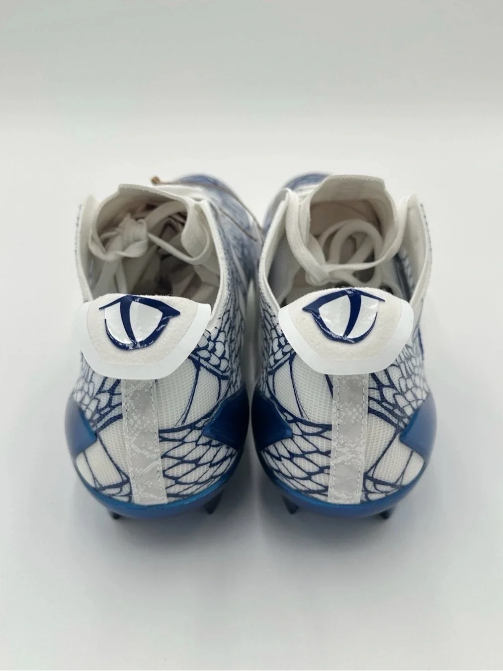adidas White & Blue Men's Football Cleats with Graphic Upper
